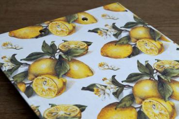 Preview: Klemmbrett A4 mit Zitrusfrüchten Stabil plastikfrei langlebig für Schule und Beruf